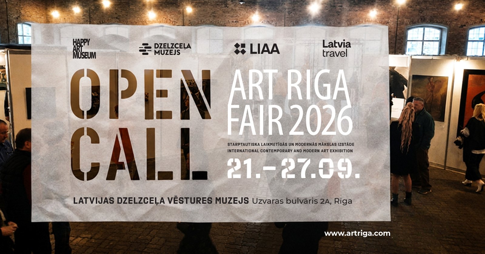 Art Riga Fair 2026 atvērtā pieteikšanās, starptautiska laikmetīgās un modernās mākslas izstāde, 21.–27. septembris, Latvijas Dzelzceļa vēstures muzejs